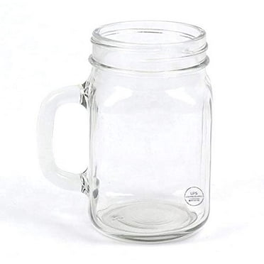 12-16 OZ ICED TEA DRINKING MASON JARS GLASS W/HANDLE LIBBEY GLASS 97084 12-16 OZ ICED TEA DRINKING MASON JARS GLASS W/HANDLE LIBBEY GLASS 97084